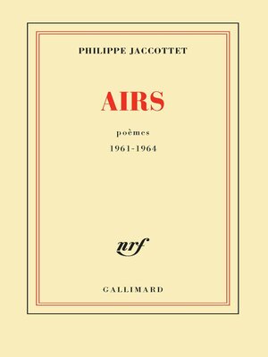 cover image of Airs. Poèmes 1961-1964